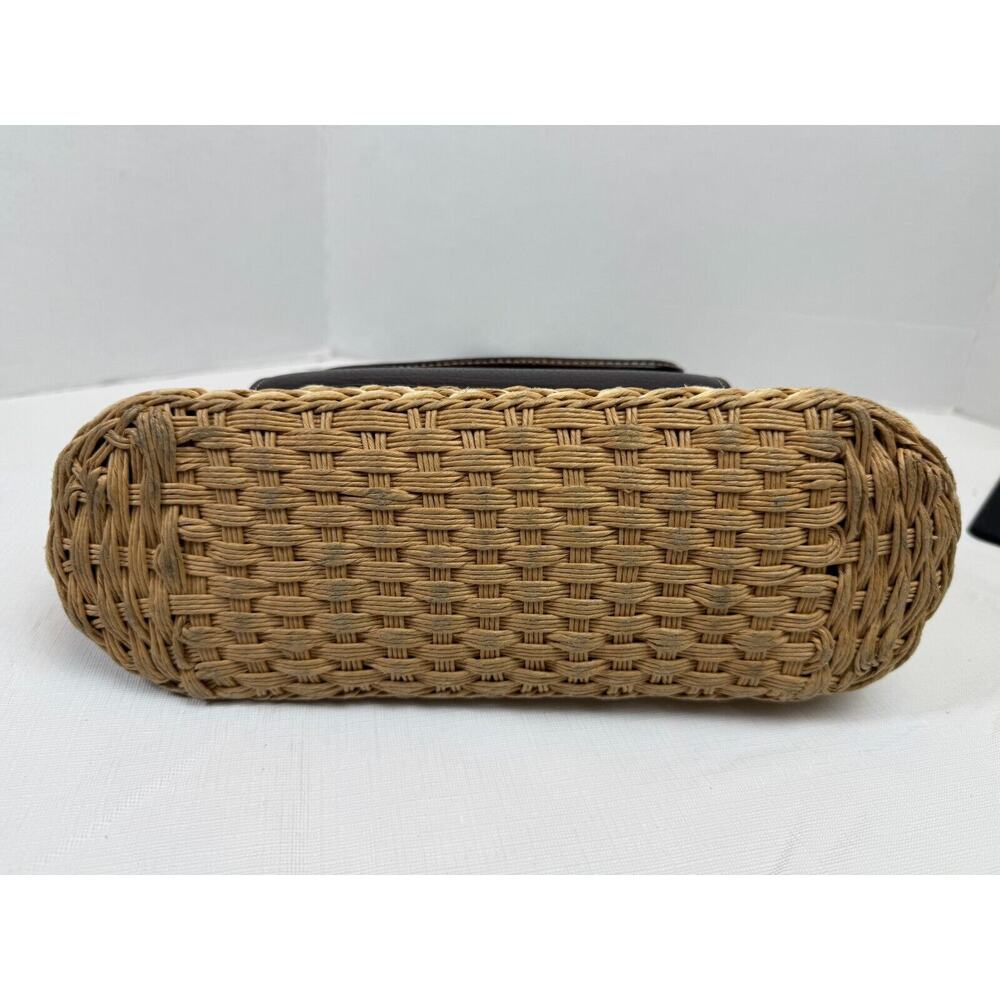 Brighton Edna Woven Straw Wicker Natural Tan Brown Leather Shoulder Hobo Bag - Picture 12 of 15